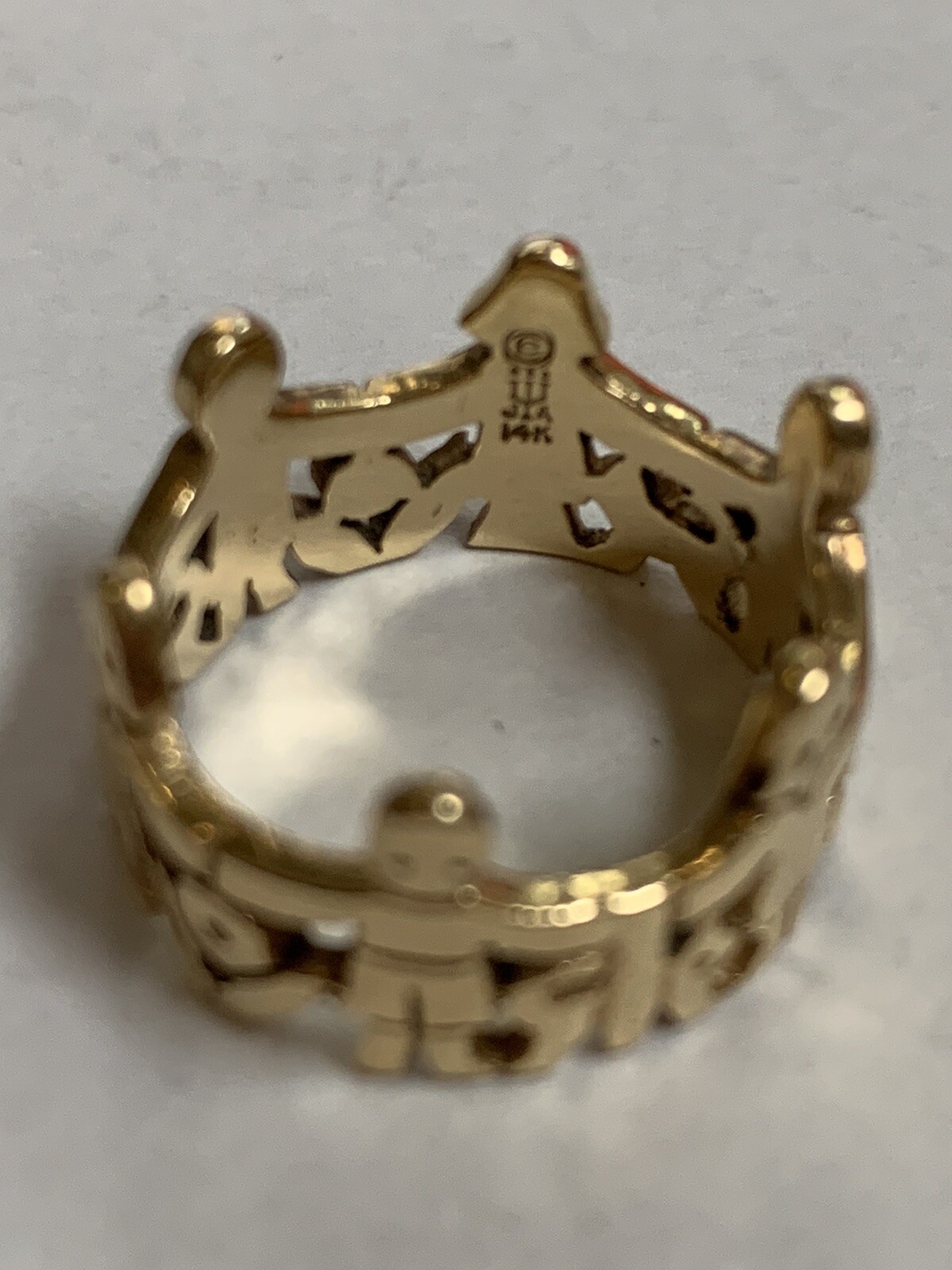 14K James Avery Children Holding Hands Band Sz 6 11m… Gem