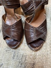 Vintage 1940s womens brown leather studded Shoes