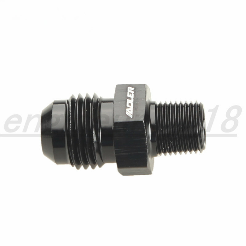 Male Flare Reducer ABSOPRO Fitting - AN6 To 1/8 NPT Fuel Line Adapter In Black Aluminum Aluminum Fuel Fitting - Foto 5