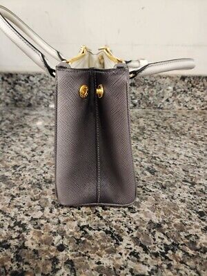 Prada Small Galleria Saffiano Ombre Grey/White Double Zip Prada Small Galleria Saffiano Ombre Grey/White Double Zip