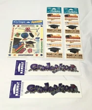 5 PACKAGES / 8 SHEETS / SCRAPBOOKING STICKERS / GRADUATION / NEW