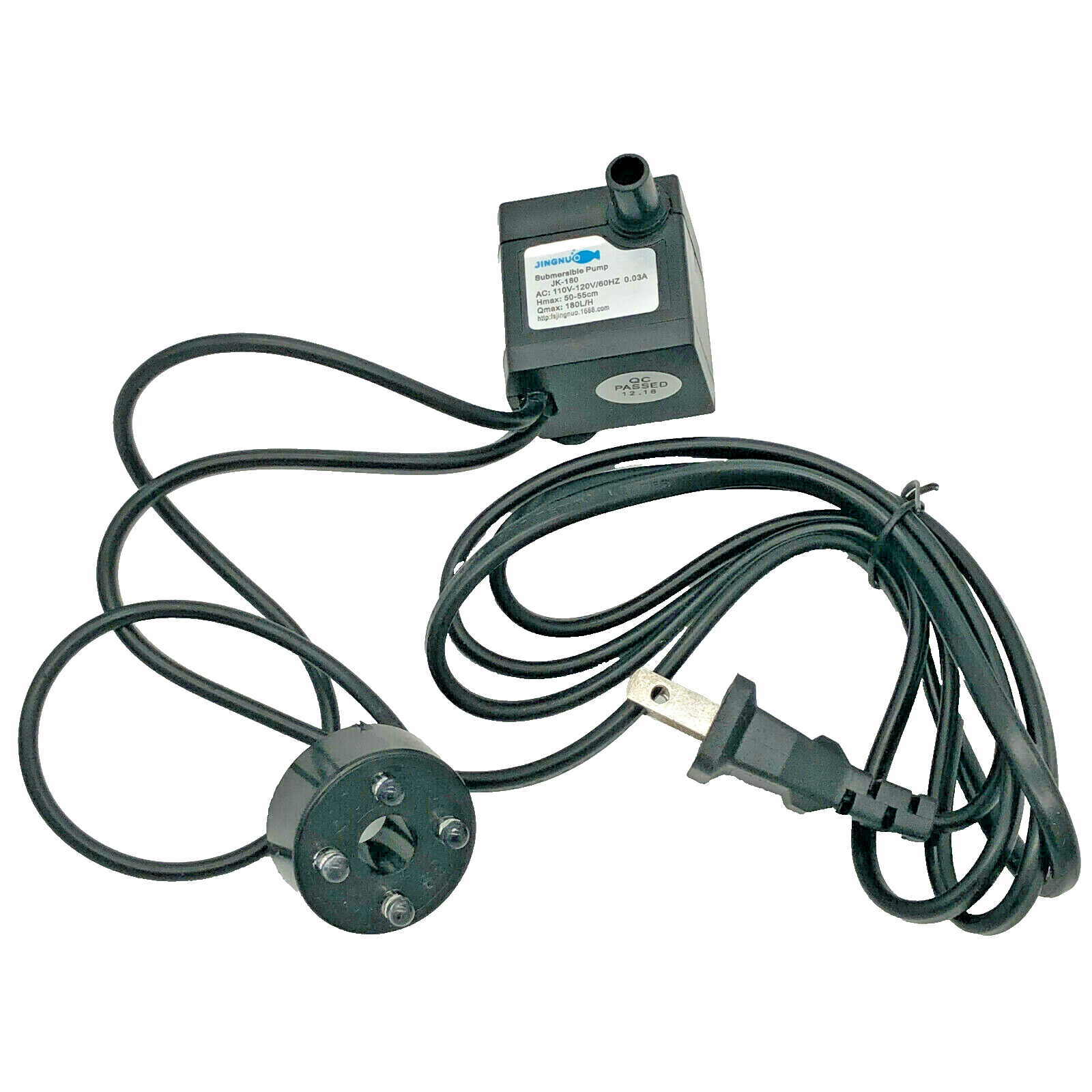 Submersible Fountain Water Pump With LED Light Ring Model Jingnuo JK