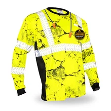 KwikSafety UNCLE WILLY'S WALL Class 3 Hi Vis Safety Shirt Long Sleeve ANSI OSHA