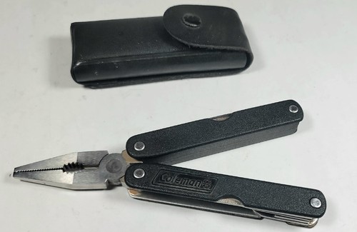 Coleman 4" Closed Multi Function Plier Knife Tool & Leather Sheath - Picture 4 of 11