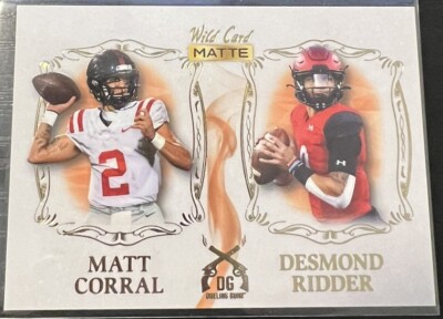 2022 Wild Card Matte White Dueling Guns Matt Corral/Desmond Ridder #DG-3 Falcons