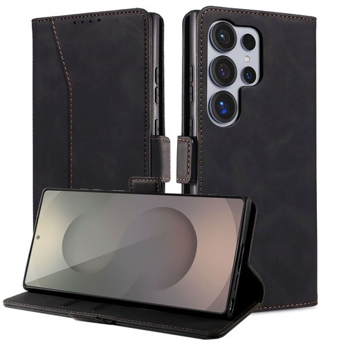 Custodia portafoglio flip pelle nera per Samsung Galaxy S25/S25Plus/S25 Ultra 5G - Foto 9 di 21