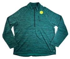 Xersion Mens Thermal Fleece 1/4 Zip Training Gym Long Sleeve Quick Dry Teal XL