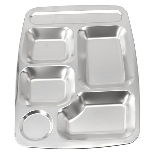 BPA Stainless Steel Divided Lunch Plate with Balanced Portion Sections - Picture 7 of 15