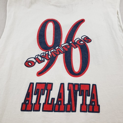 Atlanta 96 Olympics Witnessed Sleeveless Men L USA Vintage T Shirt Single Stitch - Picture 2 of 20