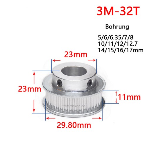 3M 12-140 Zähne Riemenscheibe Zahnrad 12-140T Pulley für 10mm Breite Zahnriemen - Picture 17 of 37
