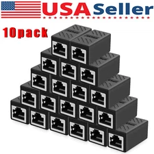 10 PACK RJ45 Inline Coupler Cat6/Cat5e Ethernet Network Cable 