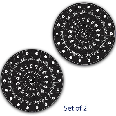 Set of 2 Follow The Wolf #1 Animated DJ 7'' inch Slipmat Portablism Slip Mat x2