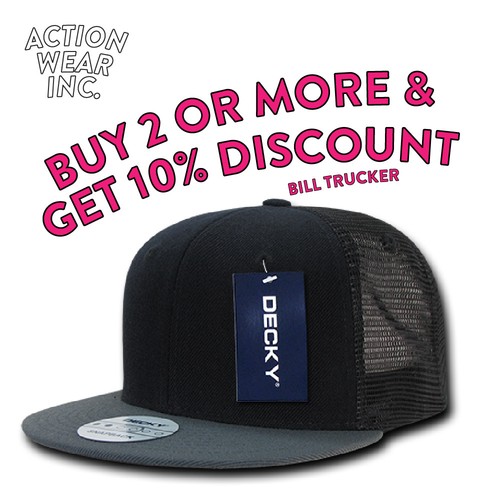 DECKY 1052 MENS HAT FLAT BILL TRUCKER 