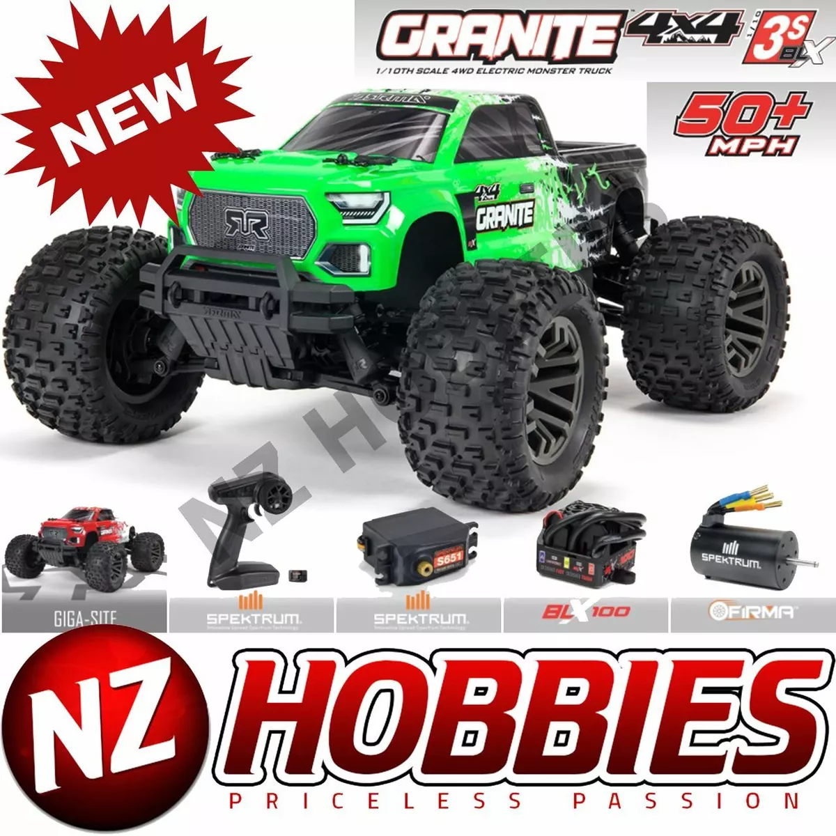 Arrma Granite 4X4 V3 3S BLX 1/10 RTR Brushless 4WD MT Green