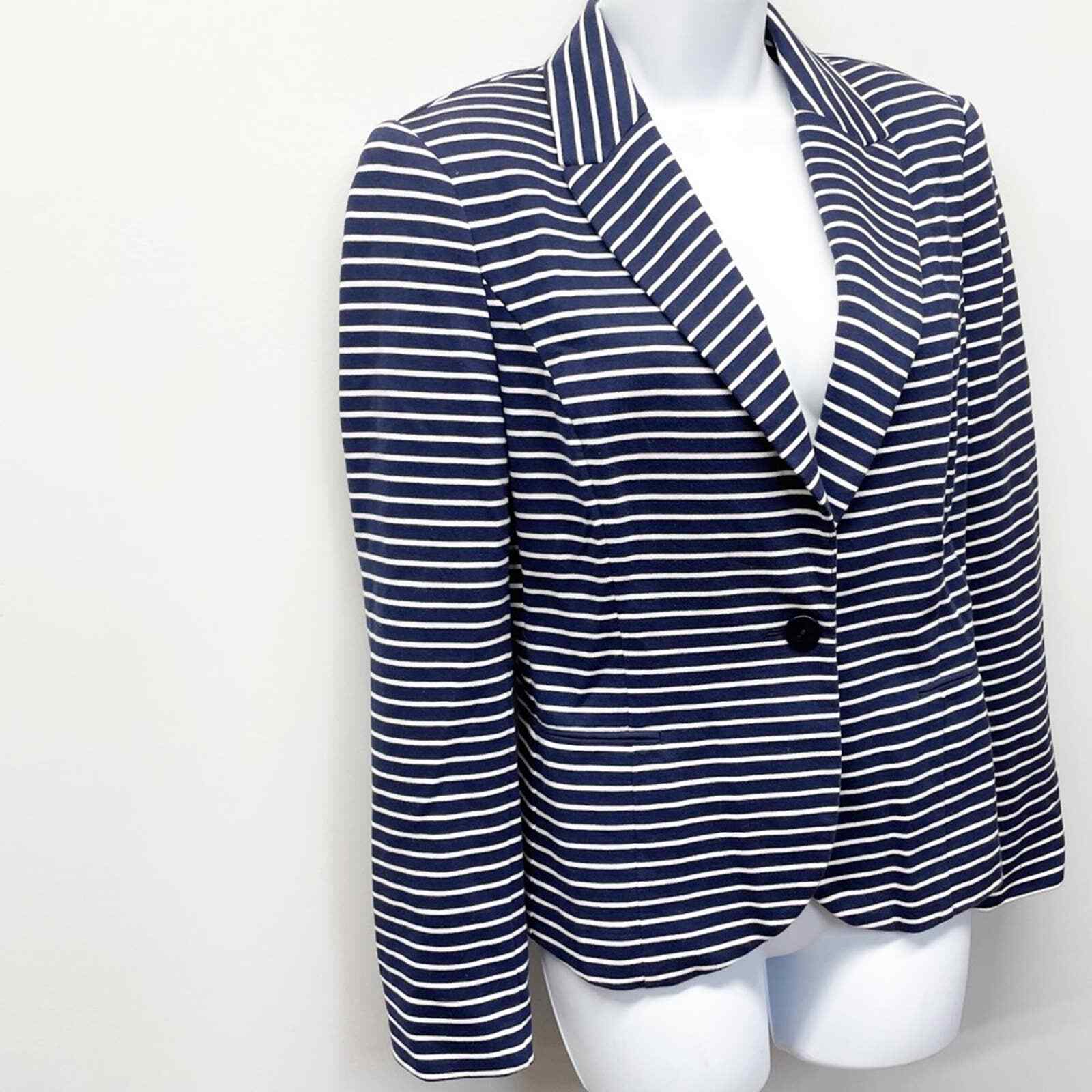 Blazer Femme GAP Gris à Rayures Coton - Taille 8 - Occasion Très Bon état