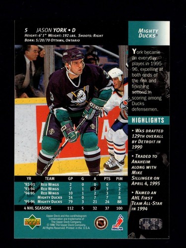 1996-97 Upper Deck Series 1 Base Hockey Cards You Pick - Picture 37 of 1,021