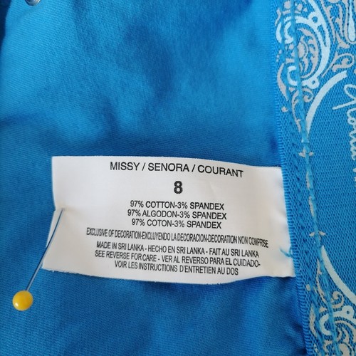 NWT Gloria Vanderbilt Womens Cobalt Blue Cargo Style Preppy Capri Pants Size 8 - Picture 6 of 7