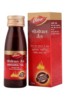 Dabur Shri Gopal Tail Oil 25ml Massage Oil For Men - Promotes Strength & Stamina