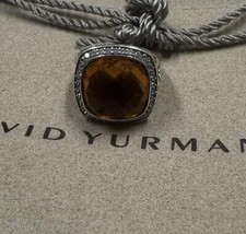 David Yurman Sterling Silver Albion 14mm Citrine Diamonds Ring Size 6. P-81