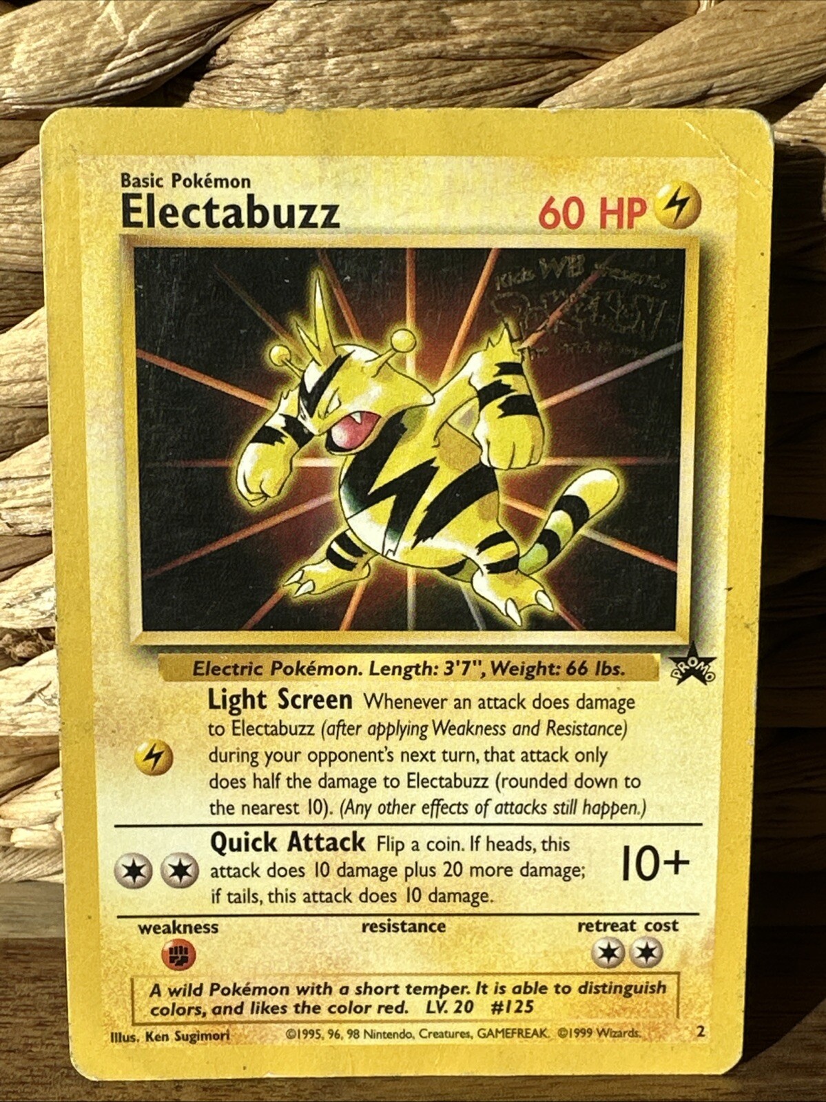 Electabuzz #2 - WB Gold Stamped Black Star Promo - 1995 Vintage Pokemon Card