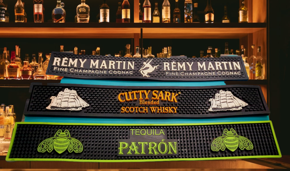 Bar Mats LOT of 3 Patron Tequila Cutty Sark Whisky Remy Martin Cognac Man Cave