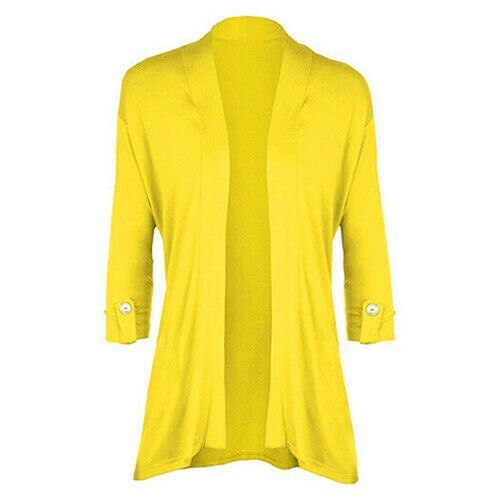Womens Short Sleeve Button Cardigan Ladies Plain Open Stretch Top UK 8-26 - Picture 31 of 31