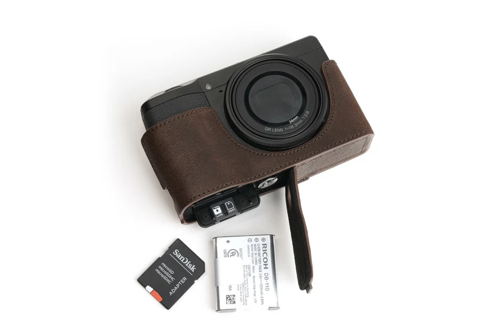 Real Leather Half Camera Case Bag Cover for Ricoh GR III GR3 GR IIIx GR3x - Image 4 of 4