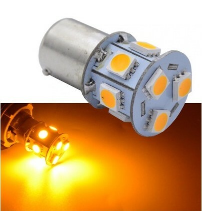 LED R10W R5W Bulb 8 SMD Orange Flashing Lights Car Scooter ATV 12V - Picture 1 of 2