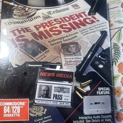 The President Is Missing by COSMI For Commodore 64/128 - NEW / Sealed