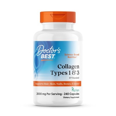 Doctor's Best Collagen Peptides Types 1 & 3, 240 Count (Pack of 1), No Color