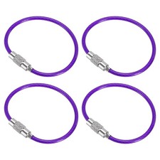 4.3 Inch Length Wire Keychain Cable, 4 Pack Stainless Steel Key Ring Loop for...