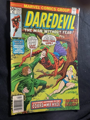 VINTAGE MARVEL COMICS DAREDEVIL #142 COMIC BOOK COBRA MR HYDE