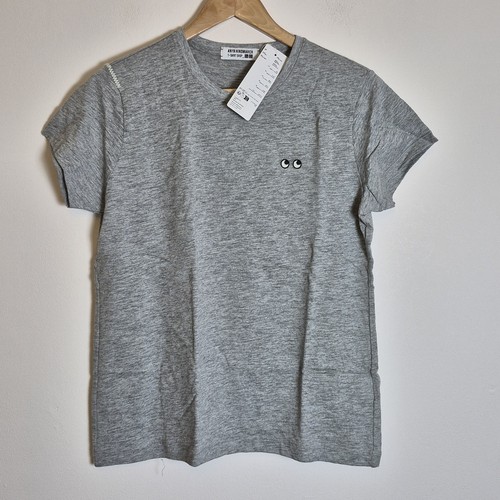 Anya Hindmarch X Uniqlo XL Light Grey 100% Cotton Slub T-shirt