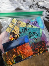 1 Lb Coe90 Dichroic With Patterns Textures On Black Glass