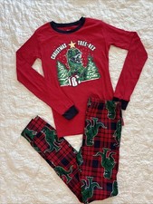 CHRISTMAS TREE-REX DINOSAUR PAJAMA SET SIZE 16 PJ Place T-rex