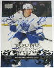 MATTHEW KNIES SIGNED 23-24 UD RETRO YOUNG GUNS MAPLE LEAFS ROOKIE CARD AUTOGRAPH