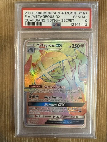 Metagross GX 157/145 SM Guardians Rising Secret Rare Pokemon PSA 10