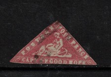 Cape Of Good Hope #9g (SG #14ea) Used Woodblock Printing 4d Carmine Color Error