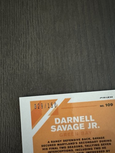 Panini Donruss Optic Rookies Blue Prizm 2019 /150 Darnell Savage Jr Rookie RC - Foto 3 di 3