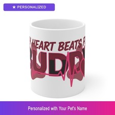 Custom Beagle Paw Print Bicie serca Kubek Spersonalizowane imię zwierzęcia Filiżanka do kawy Właściciel psa