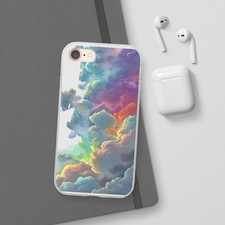 Rainbow Cloudscape Soft TPU Phone Case, Flexi Case for iPhones,Galaxy Gift idea