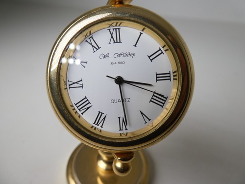 Small Gold Novelty Quartz Clocks Classic Longcase Bracket Mantel Art Deco Widdop - Picture 20 of 158