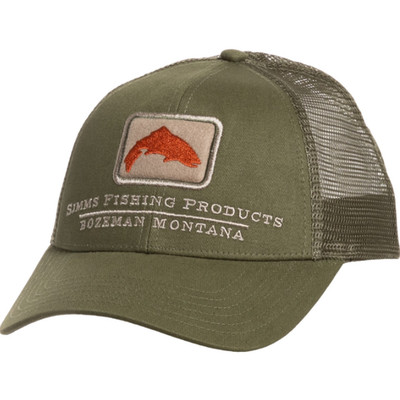 Simms Trout Icon Trucker Hat Riffle Green