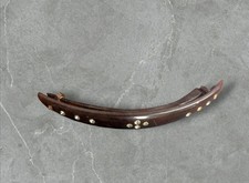 Vintage Faux Tortoiseshell Barrette Hair Accessory With Rhinestone Accents