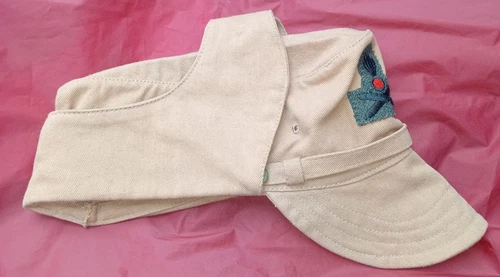 ORIGINAL WWII ITALIAN TROPICAL DESERT VISORED BUSTINA SIDECAP WITH INSIGNA