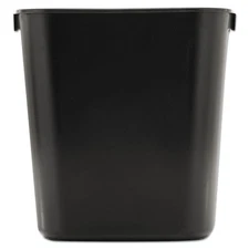 Rubbermaid Commercial Deskside Plastic Wastebasket Rectangular 3.25 gal Black