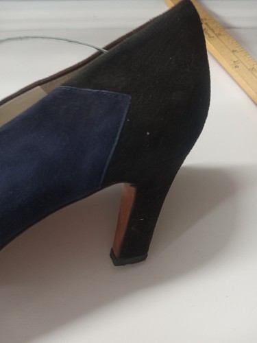 Evan-Picone Shoes Women's Size 8.5 High Heel Suede Patchwork Made In Spain VTG - Picture 13 of 20
