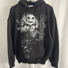 Disney Nightmare Before Christmas Skellington Sweatshirt Size L Black