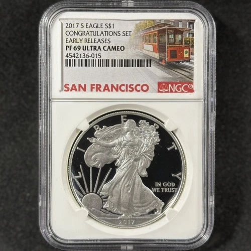 2017-S $1 American Silver Eagle Proof Congratulations NGC Early Releases PF 69