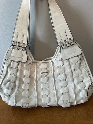 Cromia White Leather Handbag Purse  